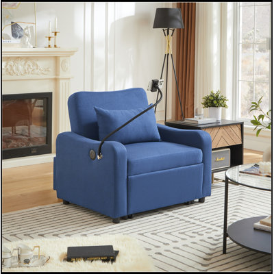 Convertible Rotem Chair With Adjustable Backrest, Foldable Table and USB, Type-C