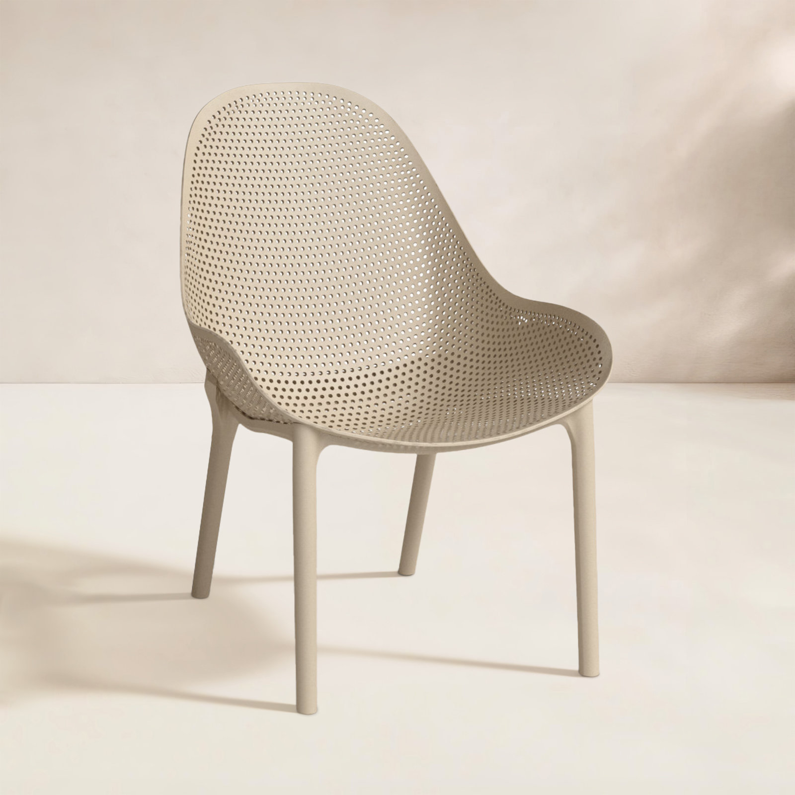 Farrah Outdoor Armless Lounge Chair, Taupe