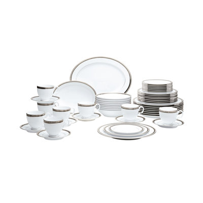 Service de vaisselle 50 pièces Noritake Austin Platinum, service pour 8