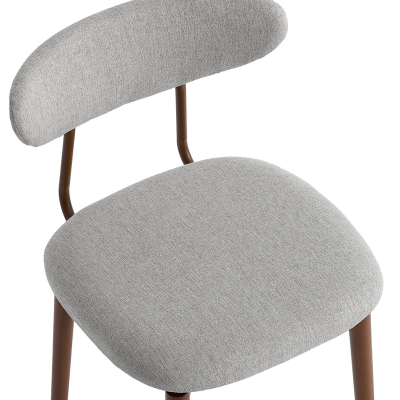 Ensemble de chaises de salle à manger rembourrées avec dossier en bois massif 2 pièces Modern, Gris clair