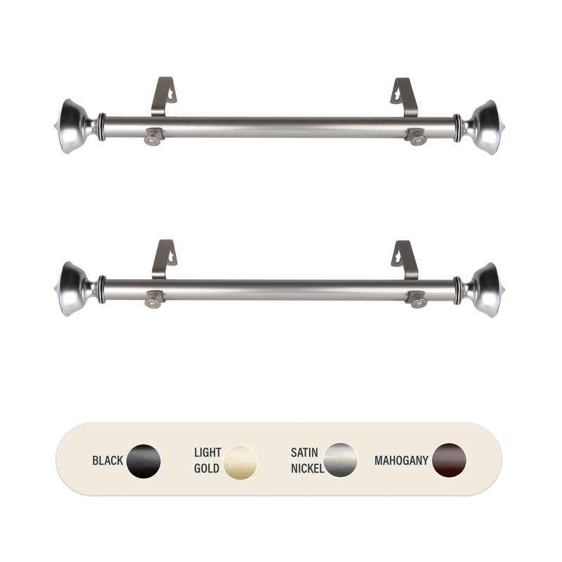 Tringle à rideaux simple baucom Leopold, Nickel satiné