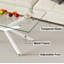 Table basse de 39,37 po rectangulaire en verre trempé transparent, design élégant avec pieds en métal, table basse de salon-1076685948