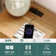 2-Piece Modern Minimalist Bedside Table And Nightstand Set, Oak Colour, Rounded Top With Slatted Door Design, Reed Pattern With Built-In Charger Outlet