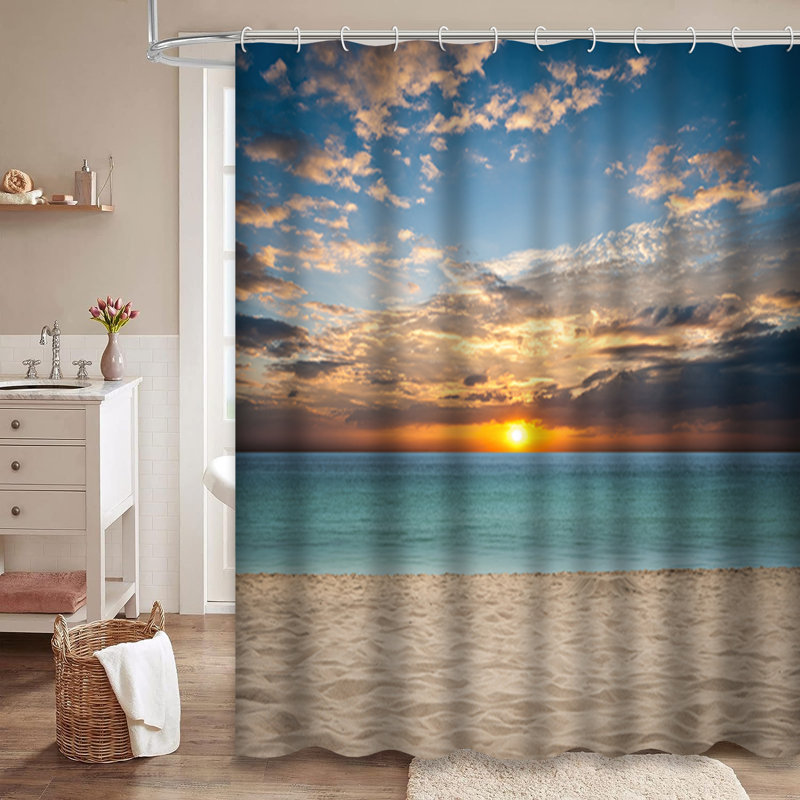 Magnifique rideau de douche Sunset Beach, L 72 po x l 78 po