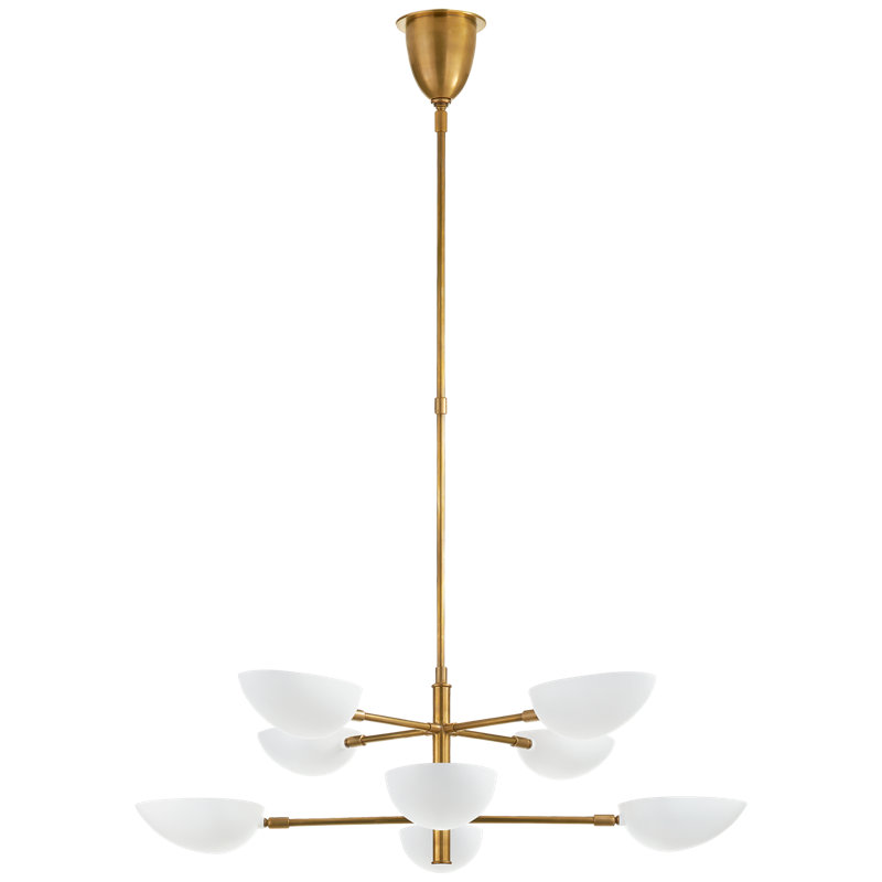 AERIN Graphic Large Two-Tier Chandelier, White