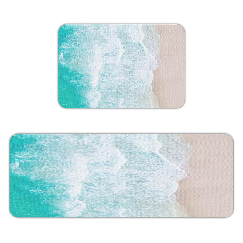 Ensemble de 2 tapis de flanelle antidérapants pour la salle de bain et la cuisine