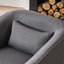 Fauteuil demi-tonneau pivotant en lin avec repose-pieds-733757784