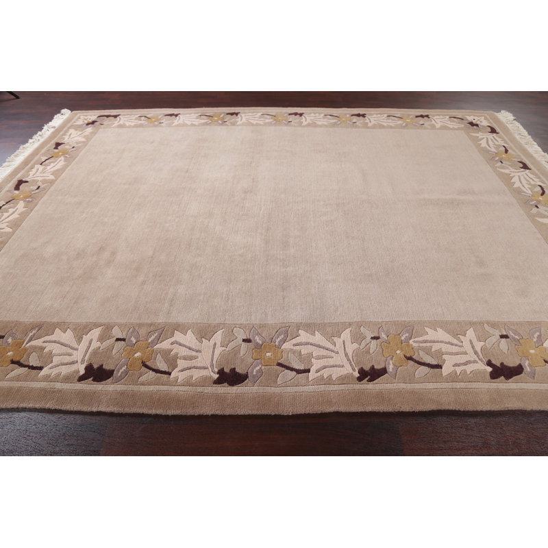 Tapis népalais à motif végétal noué à la main 9 x 12
