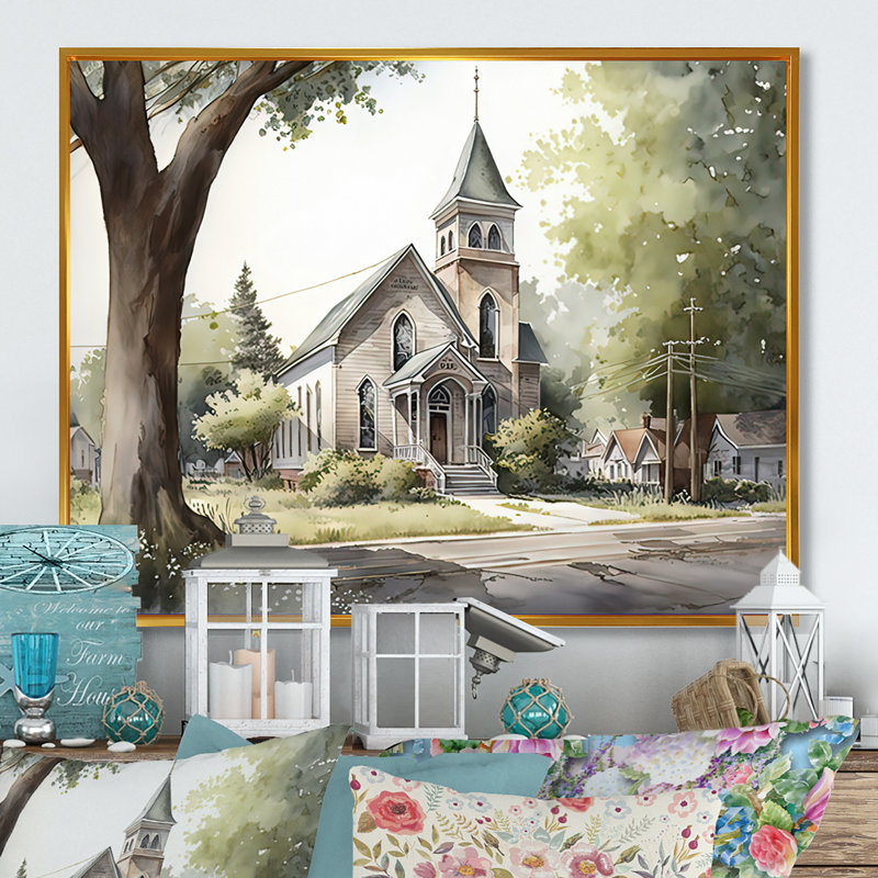 «Monochome Yellow and Gray Farm III - Barn Farm Ranch», art mural encadré, Cadre flottant doré, H 12 po x l 20 po x P 1 po