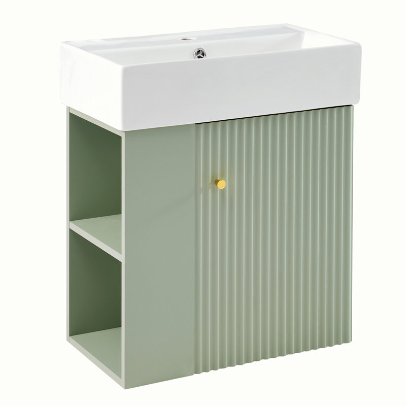 Modern Floating Bathroom Vanity with Ceramic Basin