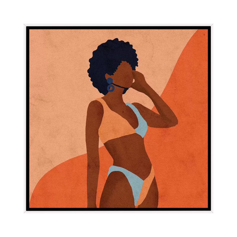 « Jaz » par Reyna Noriega-impression, H 26 po x l 26 po x P 1,5 po, Toile blanche encadrée, Pas de tapis
