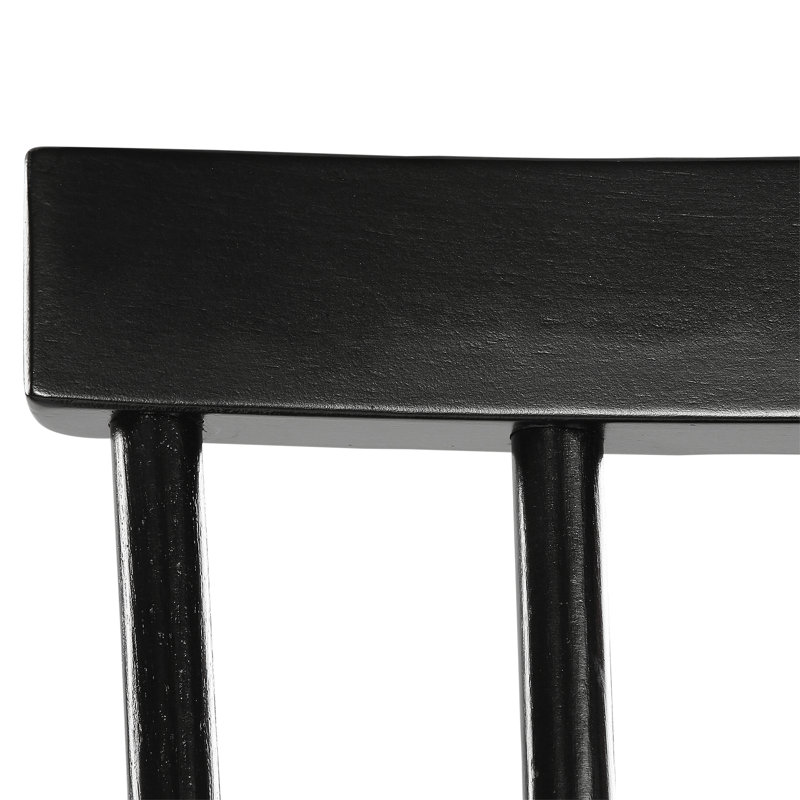 Willis 44.6cm H Solid Wood Slat Back Side Chair, Black