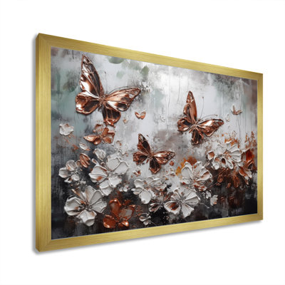 Rylieann " Rose Gold Butterfly Wings And Flowers IV "