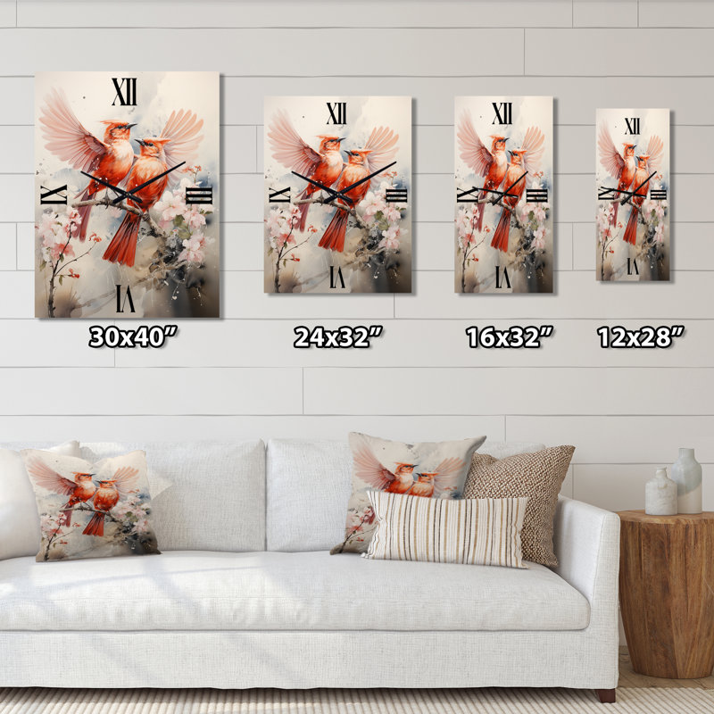 Minimalisme Floride oiseaux en vol II - Horloges murales animaux, Petit