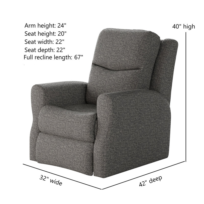 Fame zero clearance recliner  Recliner, Wendover Charcoal