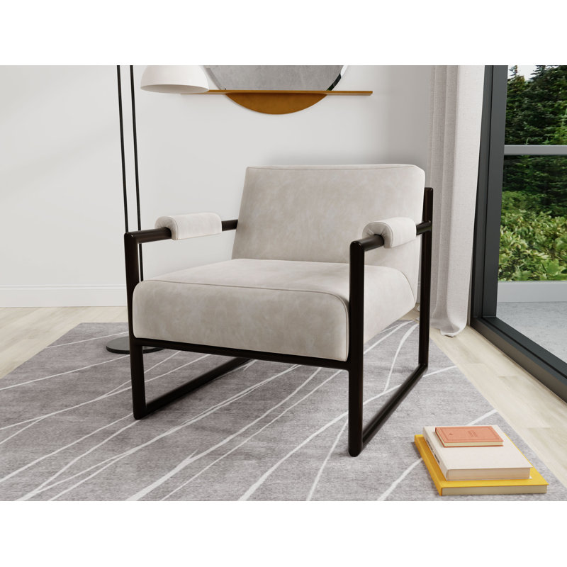 Galena Armchair, Galena Snow Faux Leather