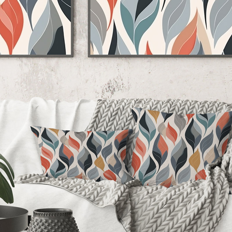 Coussin Retro Abstract Leaves I - Abstract