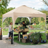10 Ft. W X 10 Ft. D Iron Pop-Up Canopy with Wind Vent