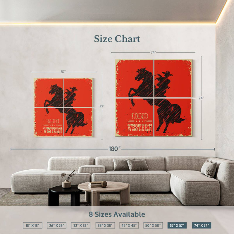 Lelar Western Rodeo, 74" H x 74" W