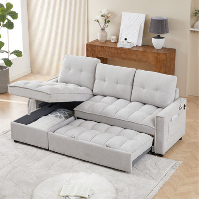 Inclinable en L avec rangement et rangement pour accoudoirs, canapé modulaire en chenille de 78,75 po pour le salon et les ports de charge, 3 poches de rembourrage à poches latérales confortables