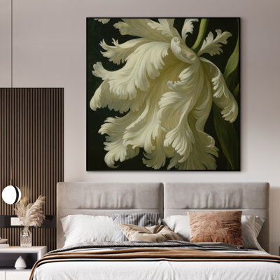 Très grande impression murale de fleurs - décoration botanique florale moderne pour le salon ou la chambre à coucher, assemblage de cadre requis