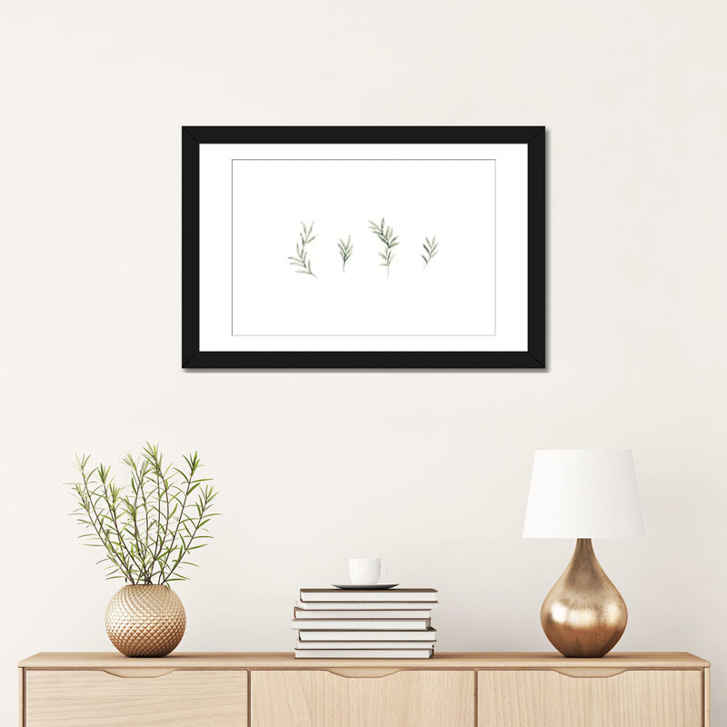 «Leaf Study No. 2» par Melissa Selmin, impression sur toile tendue, H 24 po x l 32 po x P 1 po, Papier d'art encadré noir