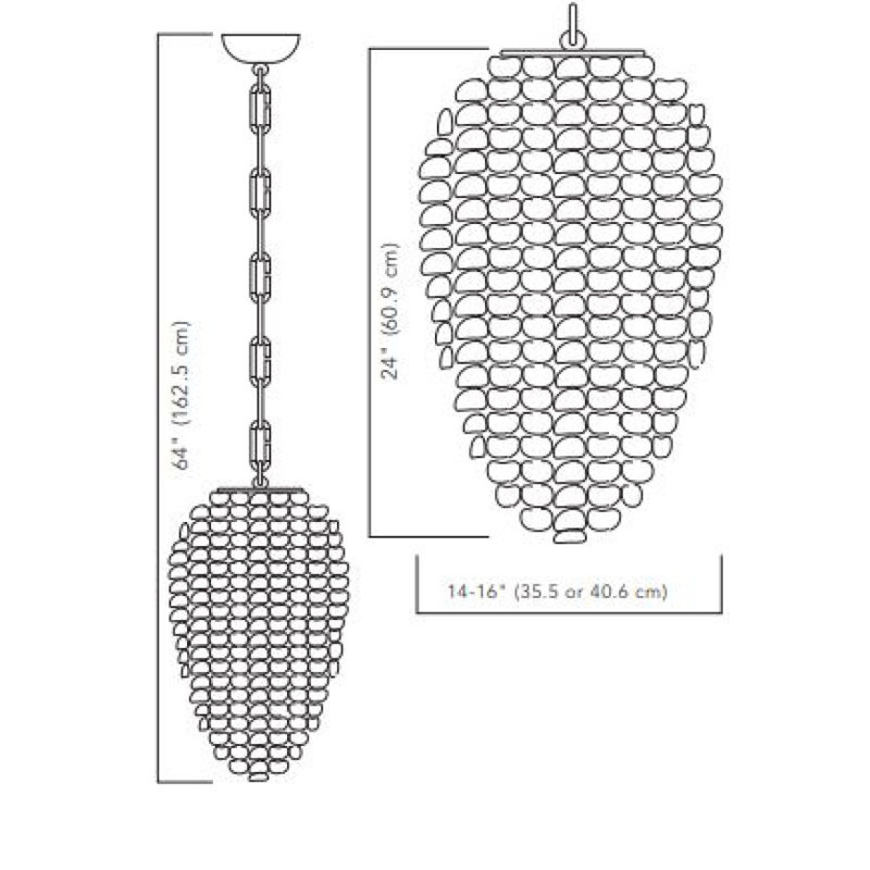 LUSTRE ELLIPTIQUE AL0154, 40” WIDE x 48” HEIGHT, Natural Clear Quartz, Nickel