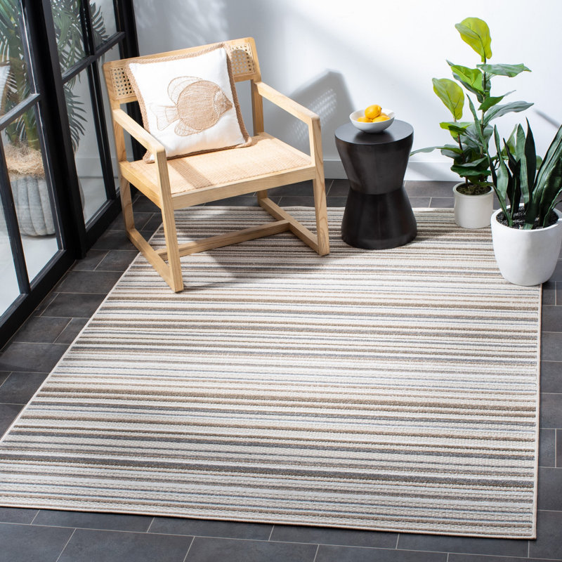 Tapis d'intérieur / extérieur à rayures Mcknight Performance, Rectangle 9 pi x 12 pi