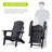 Weather-Resistant Foldable Outdoor Adirondack Chair，Black-123030549