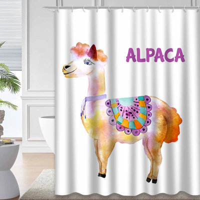 Watercolor Animal Alpaca Llama America Art Baby Beautiful Cartoon with 12 Hooks