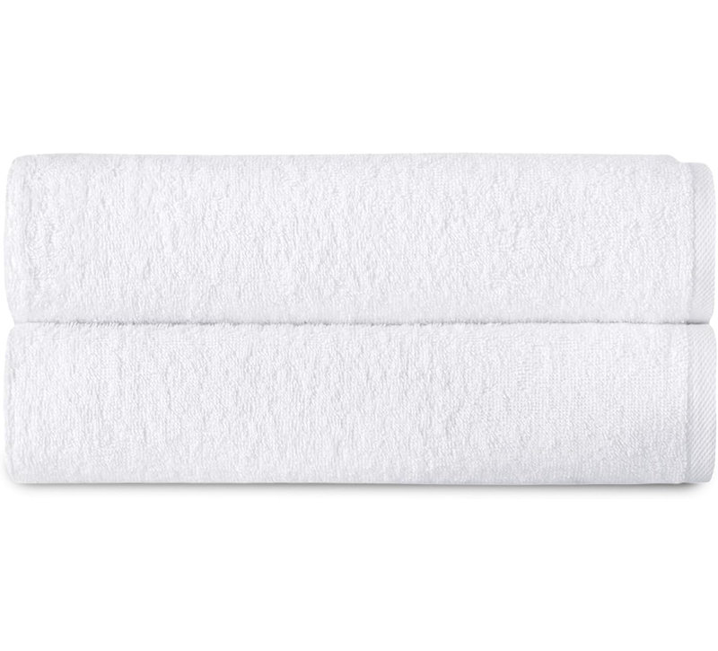 Ensemble de 2 serviettes de bain 100% coton de qualité supérieure pour enfants et bébés 30 po x 56 po, Blanc