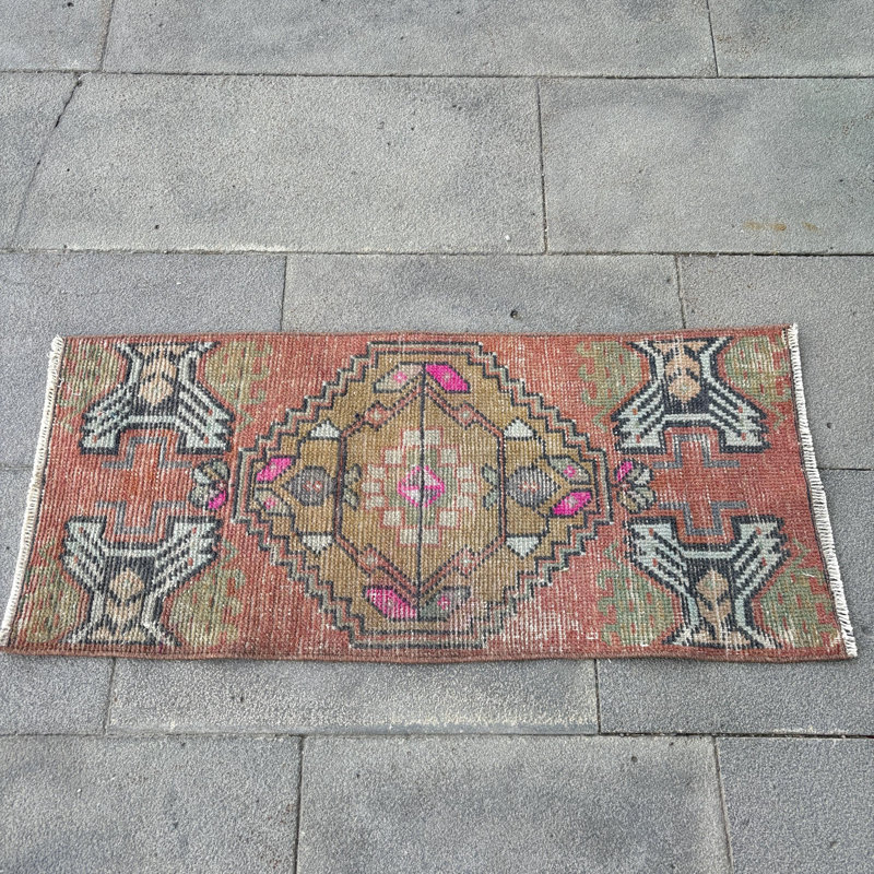 Tapis turc Oushak fabriqué à la main de style bohémien avec un design traditionnel et de la laine antique