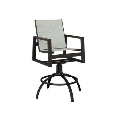 Chaise berçante pivotante en aluminium Vida Luna avec tissu Kozo Abalone