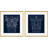 Blue Cornthian I & Blue Cornthian II Print by David Phoenix