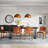Wilhelm Solid Wood Top Metal Base Dining Table