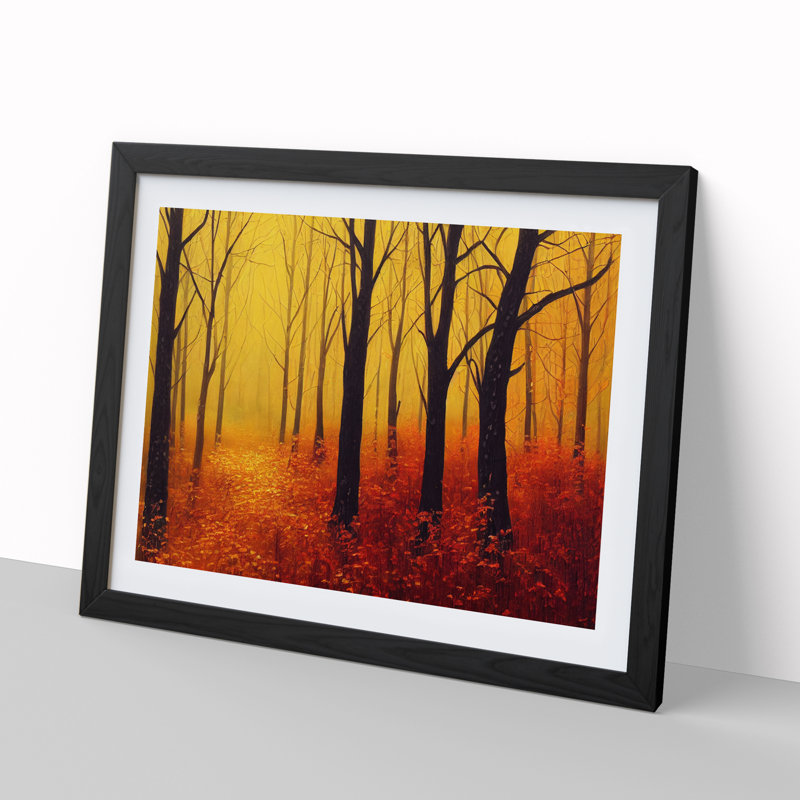 XH1022-6723X Painting Of An Autumn Forest Vol.8 - Single Picture Frame Painting, 46cm H x 64cm W x 2cm D, Black Framed