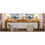 Bureau d'ordinateur extra long pour 2 personnes, grand poste de travail moderne en bois pour le bureau à domicile, bureau double et table d'écriture, maison de campagne