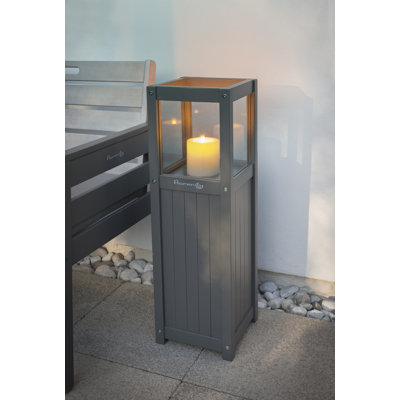 Aamber Wood Tabletop Lantern