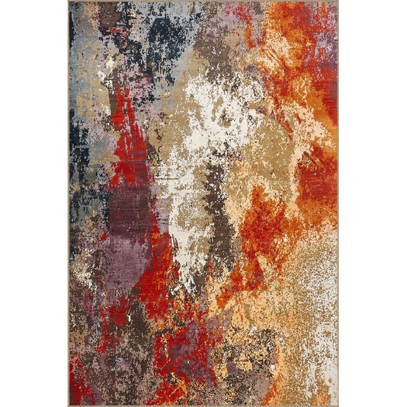 Tapis décoratif lavable à base tissée peinte pastel, Tapis de couloir 2 pi 6 po x 6 pi 7 po inclus