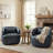 Bruschi 34" W Faux Leather Swivel Armchair-310443001