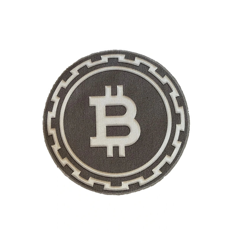 Bitcoin Logo Patterned Carpet, Novelty 2'8" x 2'8"