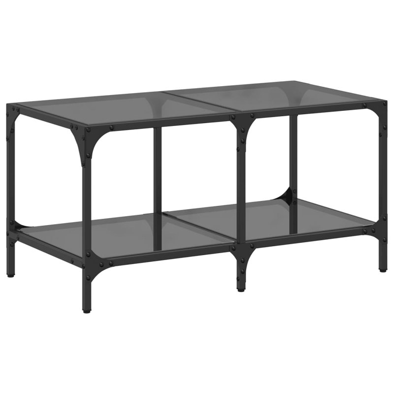 Alishaba Coffee Table with Storage, Black, 40cm H x 78.5cm L x 40cm W