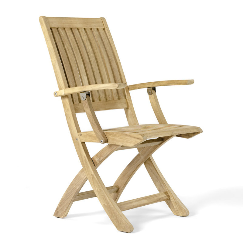 Chaise de patio pliante en teck