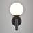 Kaone Black Armed Sconce with Globe Milk Glass Shade Set of 2