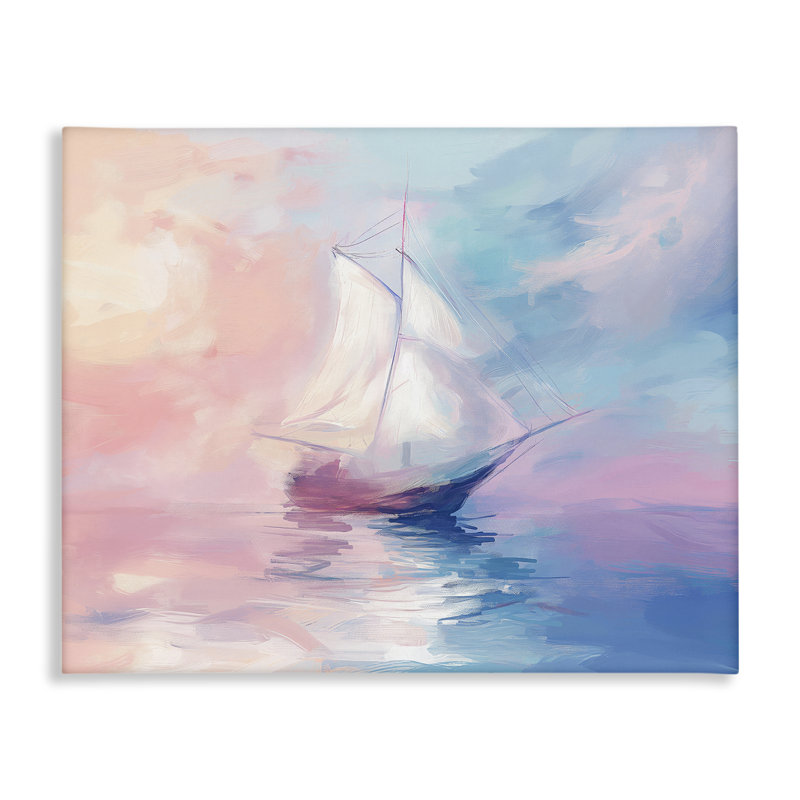 Toile de bateau de mer douce et pastel, design par Arlington Prints, H 16 po x l 20 po