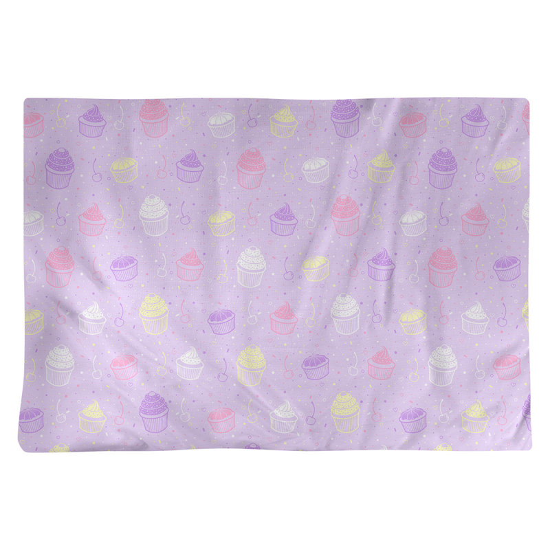 Napperon en coton 18 po Classic cupcake, Alternance de mauve