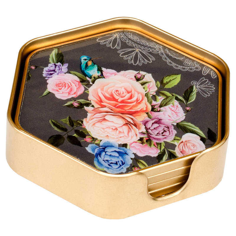 Floral Hexagon Coasters