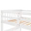 Lit superposé simple avec escalier sécuritaire et rangement pour tiroirs - garde-corps blanc-309480136-309480151