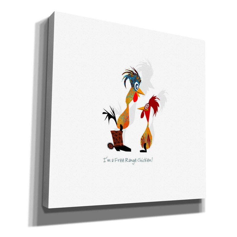 «Free Range Chicken On Canvas» par Chuck Wimmer, reproduction