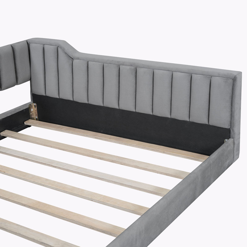 Upholstery Daybed and Side Storage pocket, Full / Double, Gray
